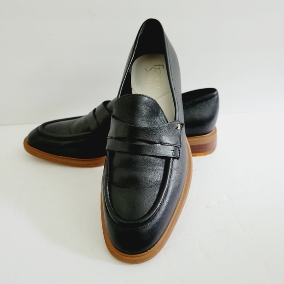 NEW Franco Sarto Black Leather Slip On Loafers - Picture 2 of 7